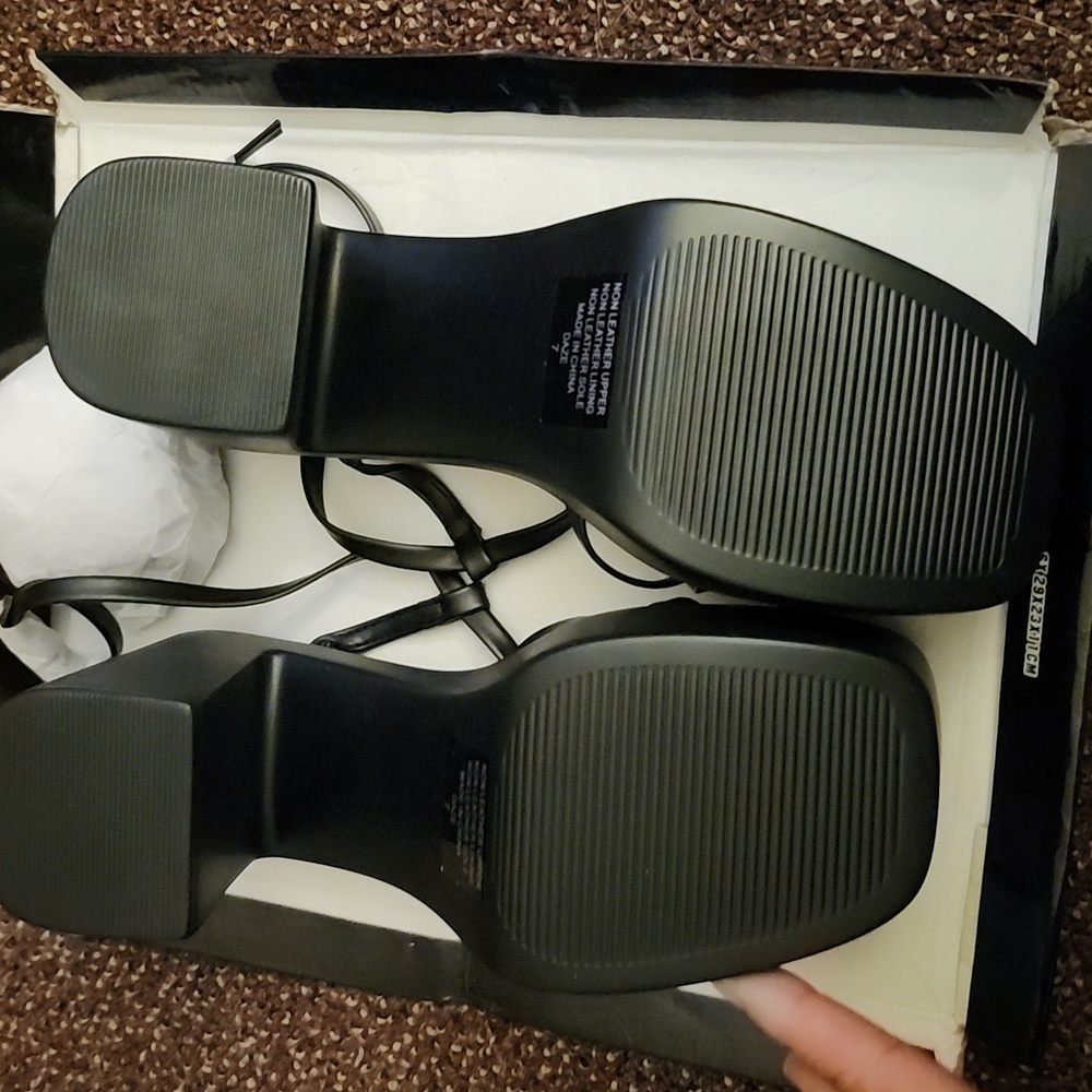 Therapy Black Strappy Heels - Picture 7 of 8